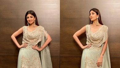 Photo of Shilpa Shetty looks gorgeous in this mint-hued lehenga