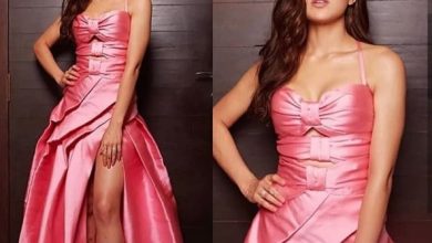 Photo of Sara Ali Khan looks elegant in this strappy gown with a thigh-high slit