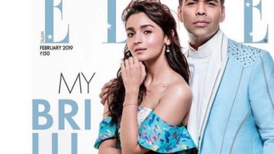 Photo of Karan Johar and Alia Bhatt on the cover of ELLE magazine