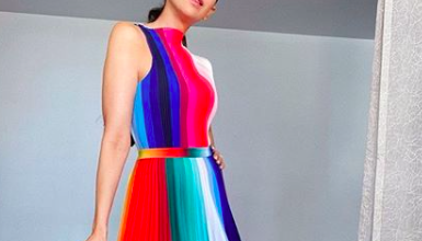 Photo of Karisma Kapoor makes head turn in a rainbow coloured dress