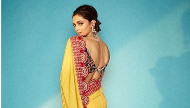 Photo of Deepika Padukone looks gorgeous in a yellow sari
