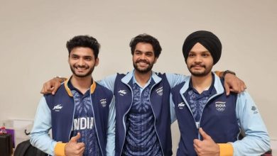 Photo of At the Asian Games, the Indian trio of Sarabjot Singh, Arjun Singh Cheema, and Shiva Narwal secured a gold medal in the 10m air pistol team event, edging out China by a single point.
