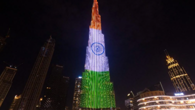 Photo of To welcome Prime Minister Modi, the Burj Khalifa lighted up with the Indian Tricolor.